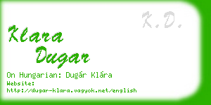 klara dugar business card