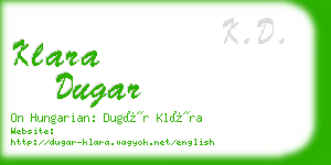 klara dugar business card